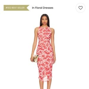 REVOLVE Red Floral Midi Dress